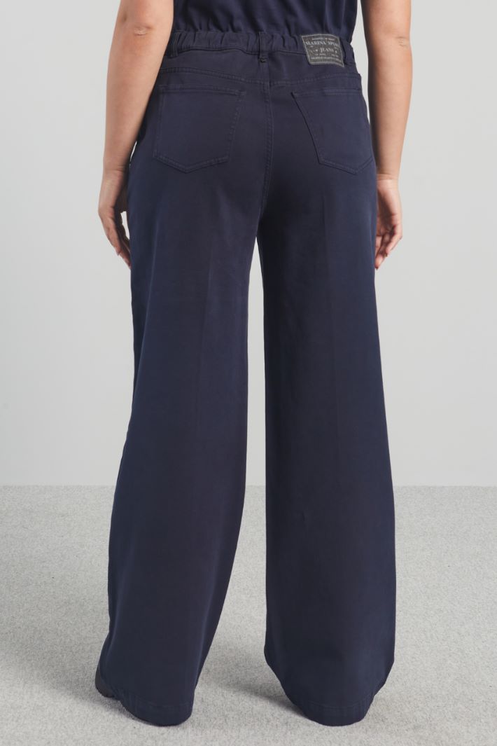 Pantaloni in bull di cotone - BLU NOTTE - Fashion Market - 4