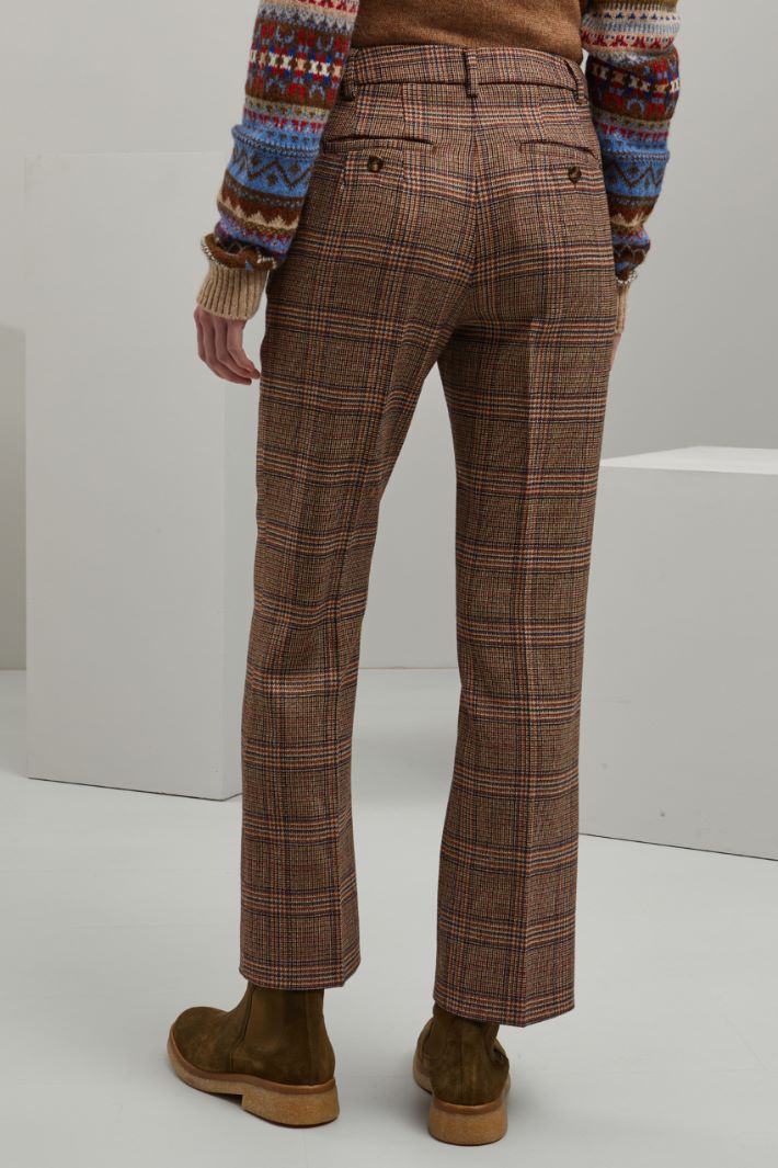 Pantaloni in stuoia di lana - TABACCO NERO BLU - Fashion Market - 4