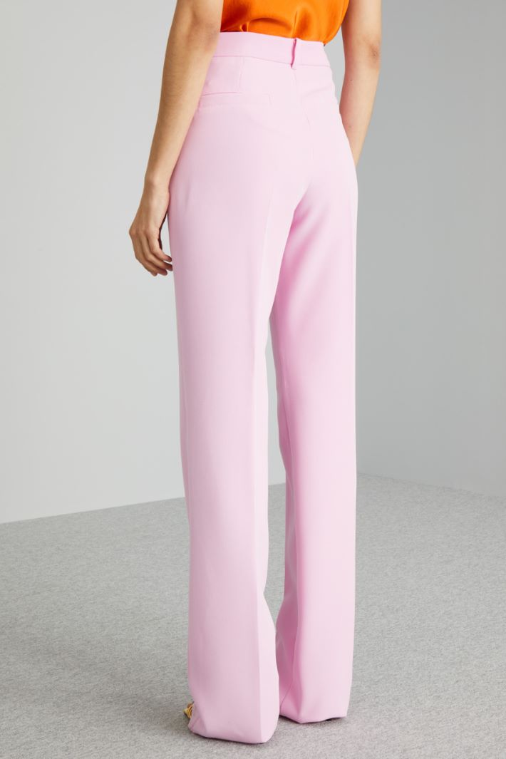 Pantaloni dritti in crépe - ROSA CONFETTO - Fashion Market - 4