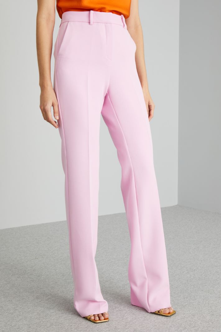 Pantaloni dritti in crépe - ROSA CONFETTO - Fashion Market - 2
