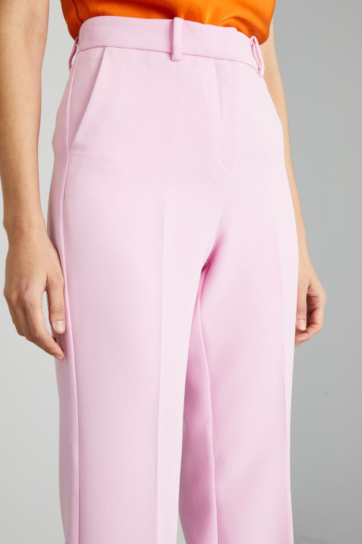 Pantaloni dritti in crépe - ROSA CONFETTO - Fashion Market - 3