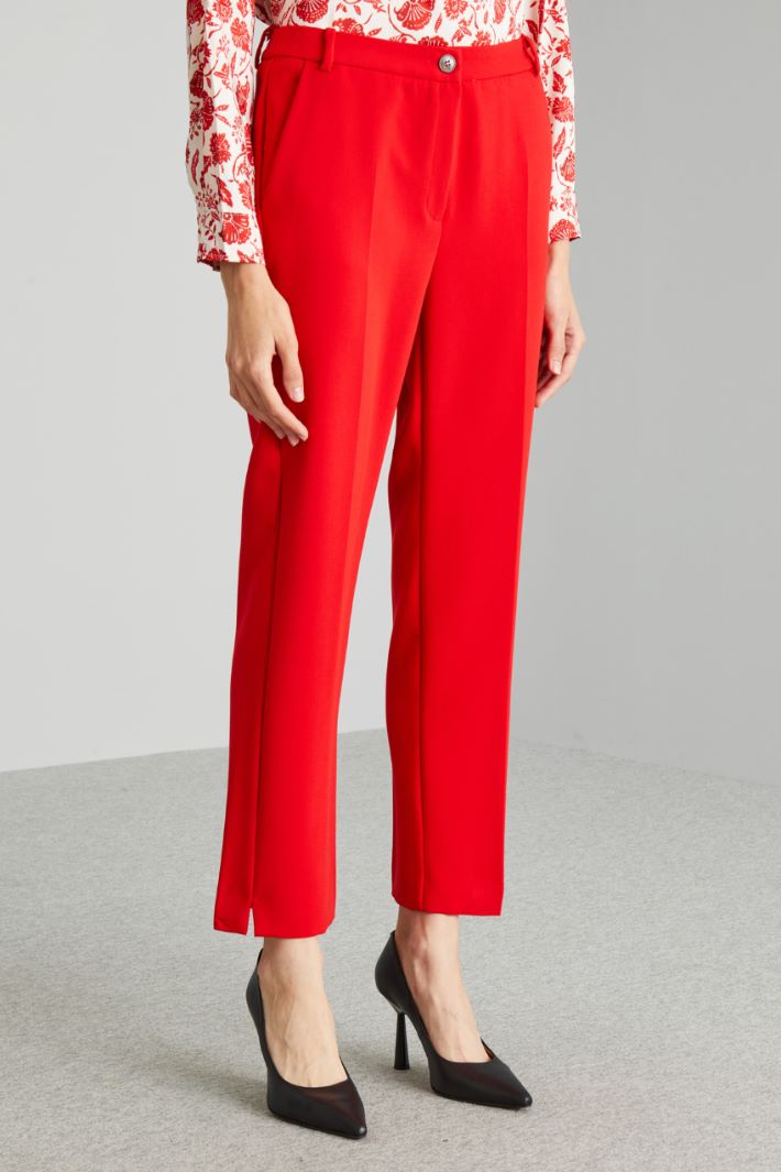 Pantaloni con spacchetti - ROSSO FUOCO - Fashion Market - 2
