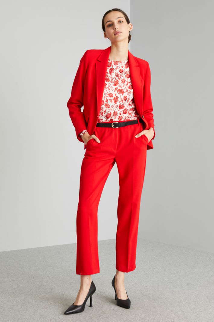 Pantaloni con spacchetti - ROSSO FUOCO - Fashion Market
