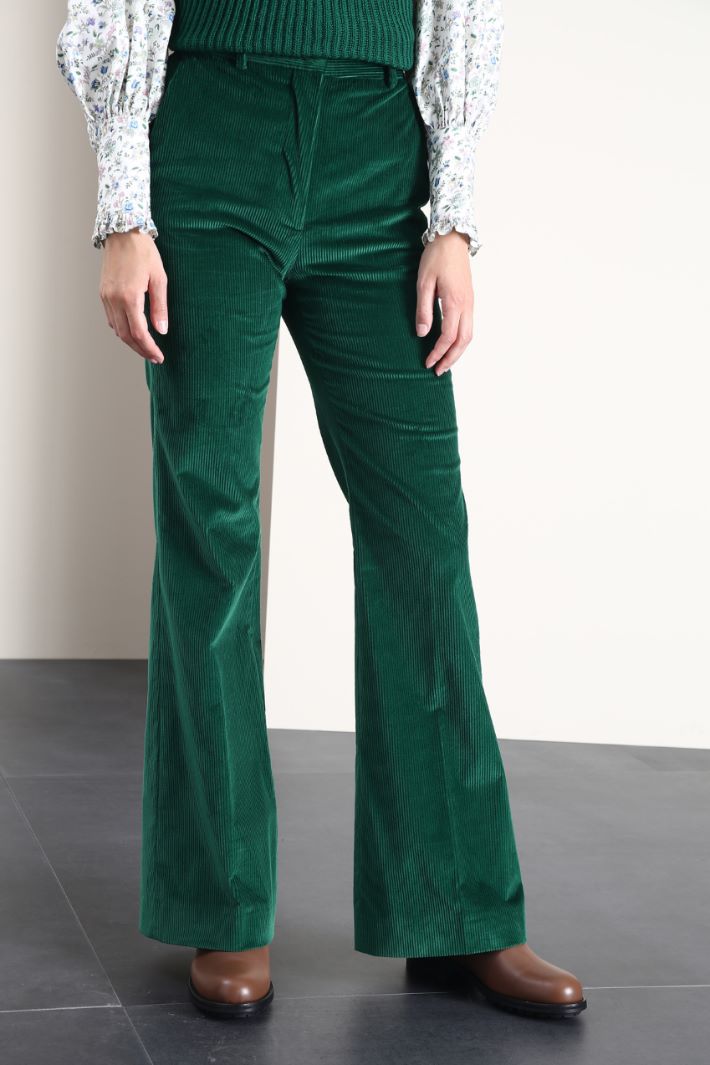 Pantaloni in velluto a coste - VERDE PRATO - Fashion Market - 4