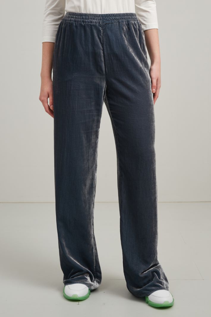 Pantaloni in velluto - BLU ACCIAIO - Fashion Market - 2