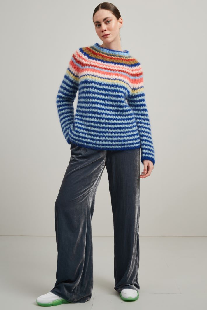 Pantaloni in velluto - BLU ACCIAIO - Fashion Market