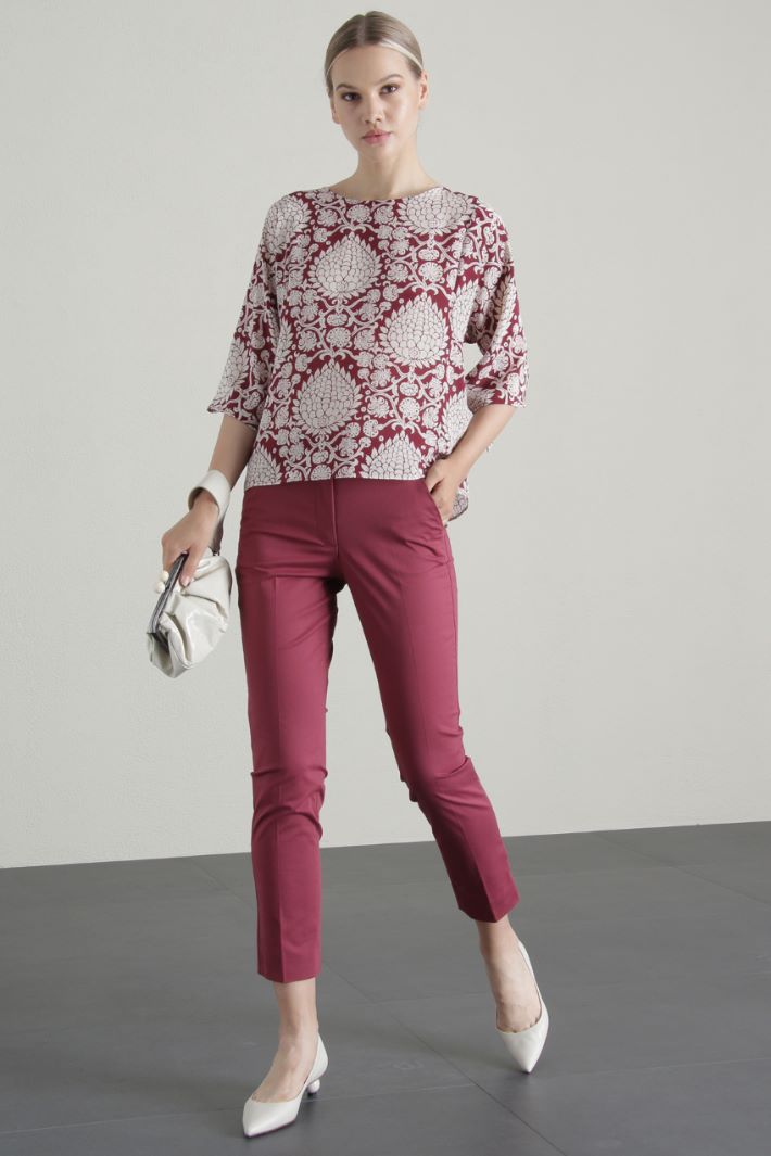 Cotton satin trousers - MALVA - Fashion Market