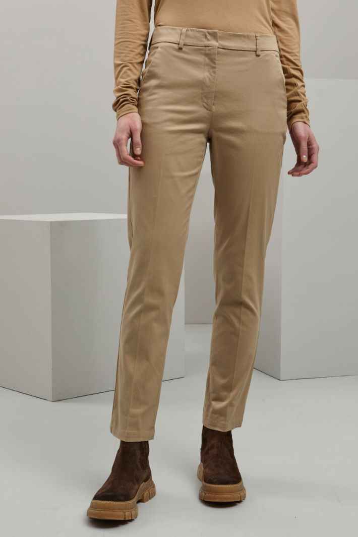 Pantaloni in gabardina - BISCOTTO - Fashion Market - 2