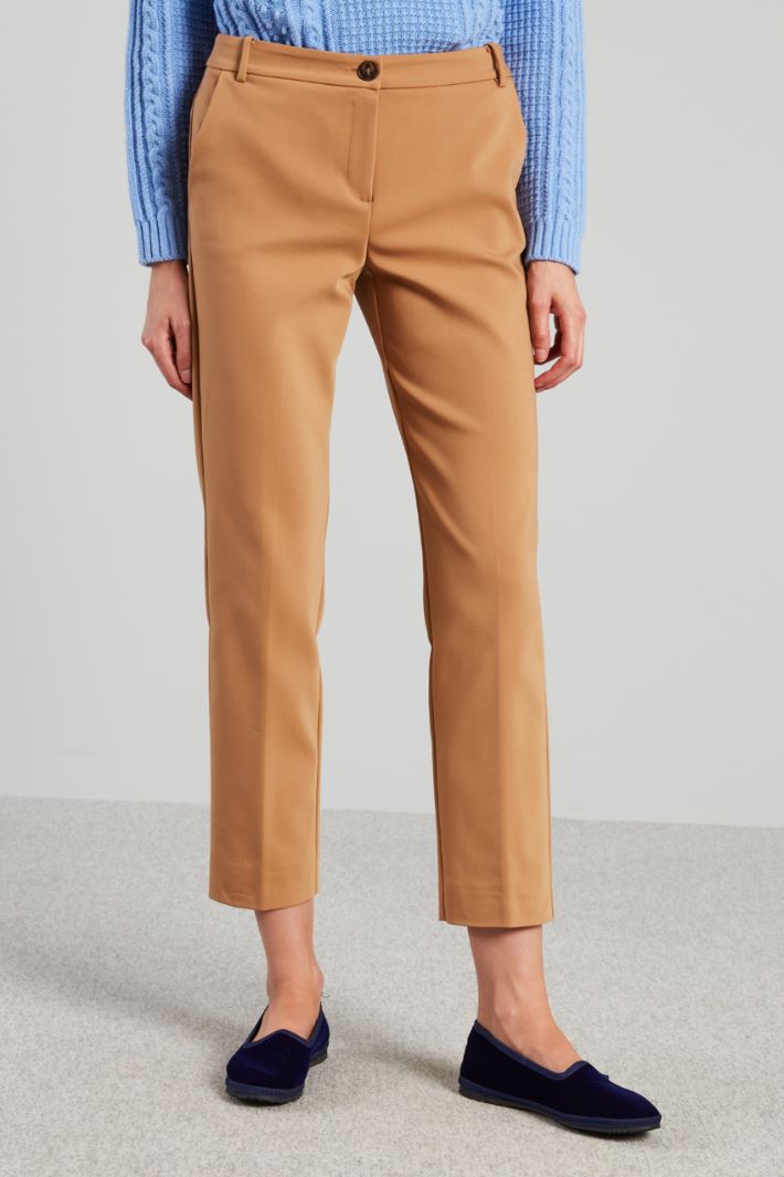 Pantaloni in tela fluida - CAMMELLO - Fashion Market - 2