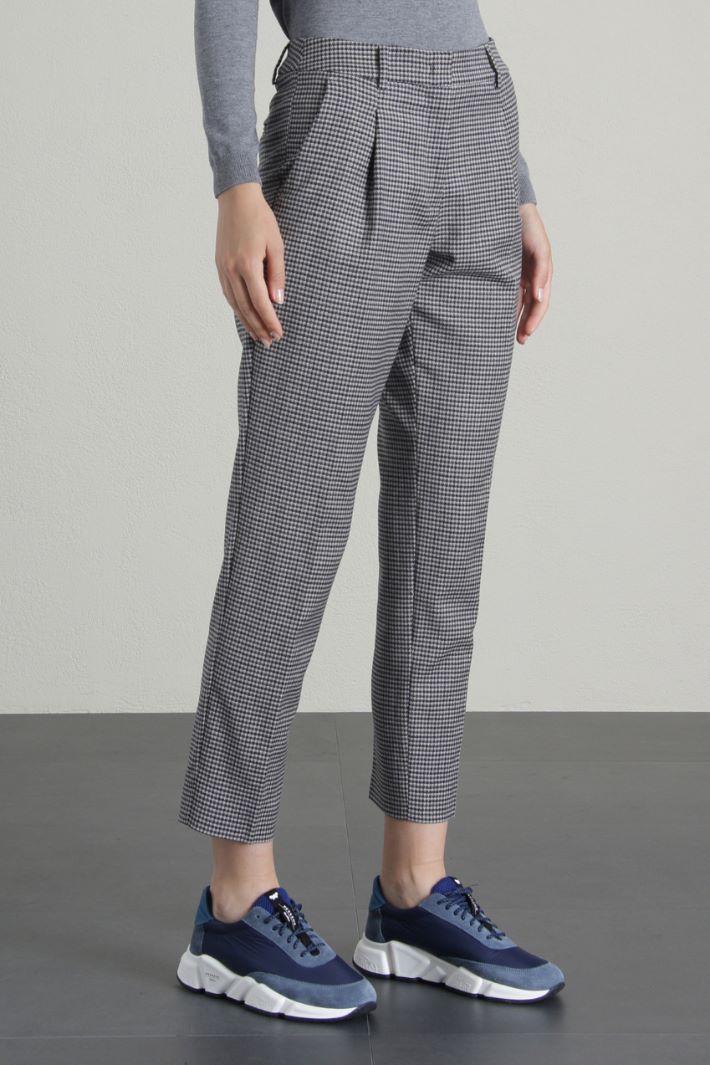 Pantaloni in flanella di lana - BLU - Fashion Market - 4