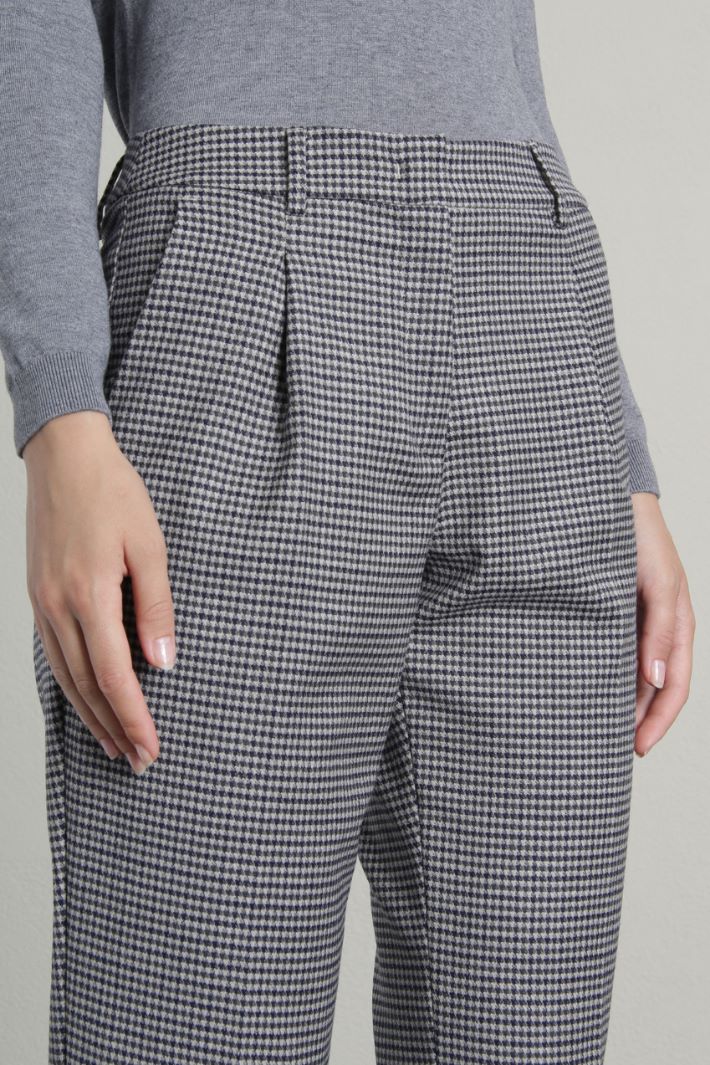 Pantaloni in flanella di lana - BLU - Fashion Market - 3