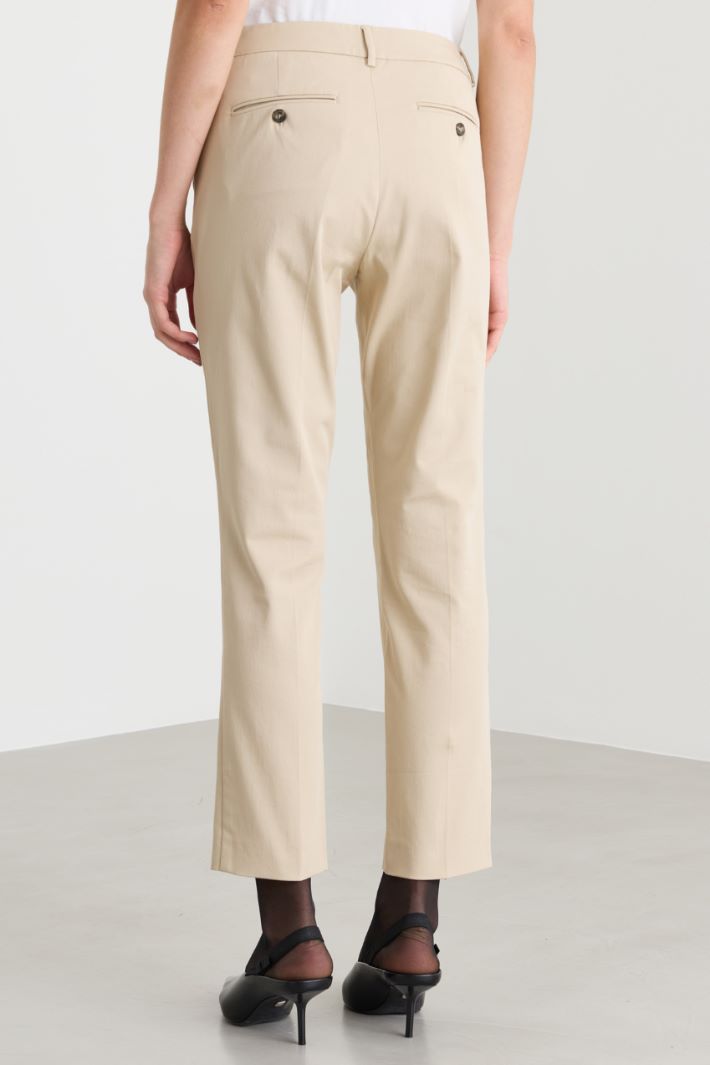 Pantaloni in twill di cotone - BEIGE - Fashion Market - 4