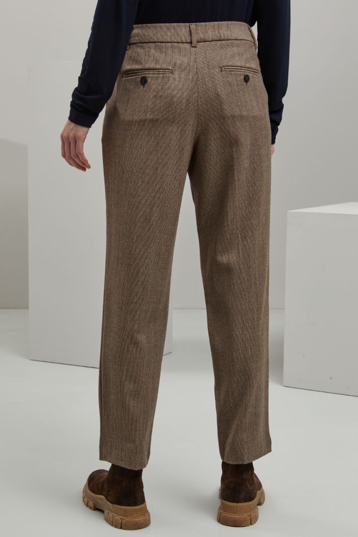 Pantaloni in flanella di lana - MARRONE SABBIA GRIGIO - Fashion Market - 4