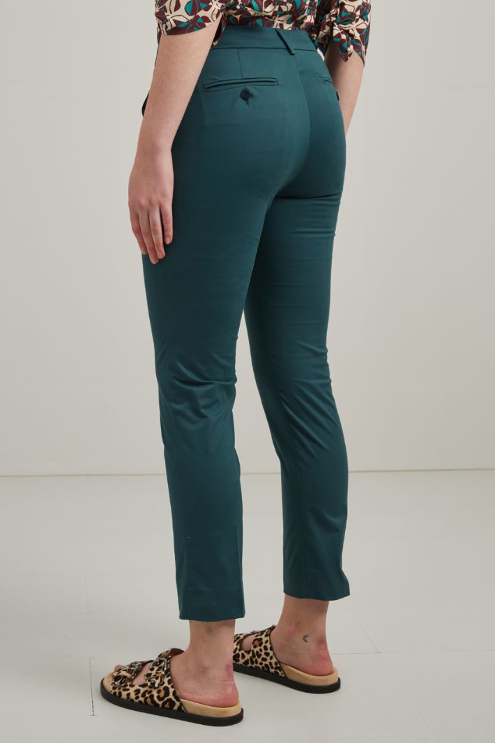 Pantaloni in levantina - VERDE PAVONE - Fashion Market - 4