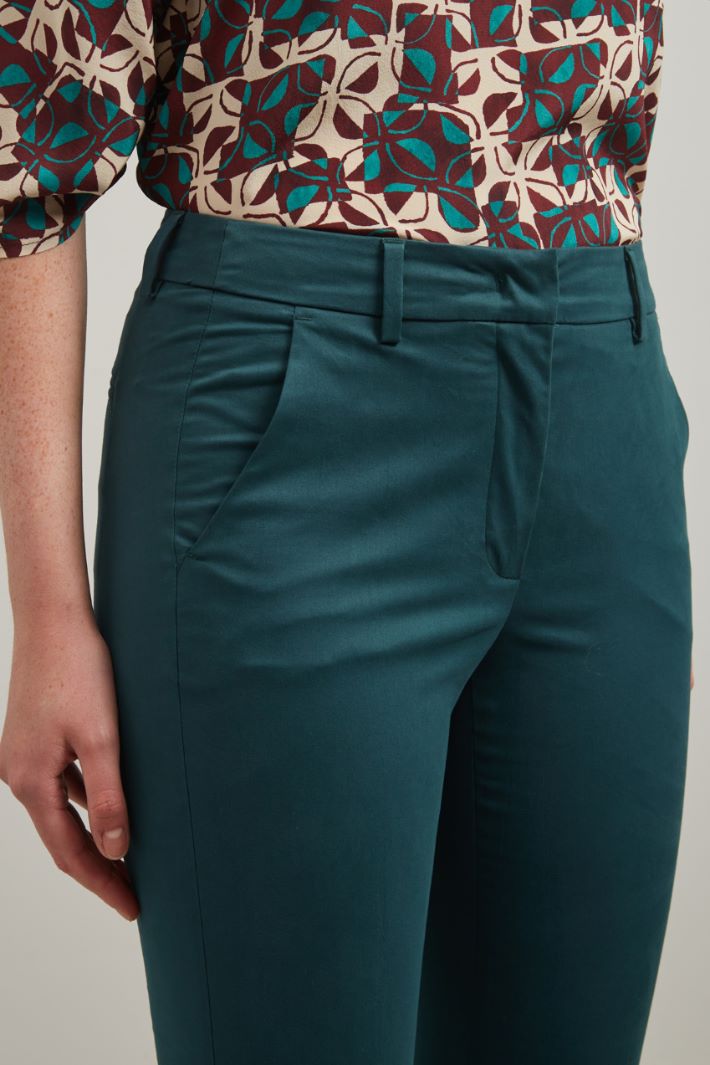 Pantaloni in levantina - VERDE PAVONE - Fashion Market - 3