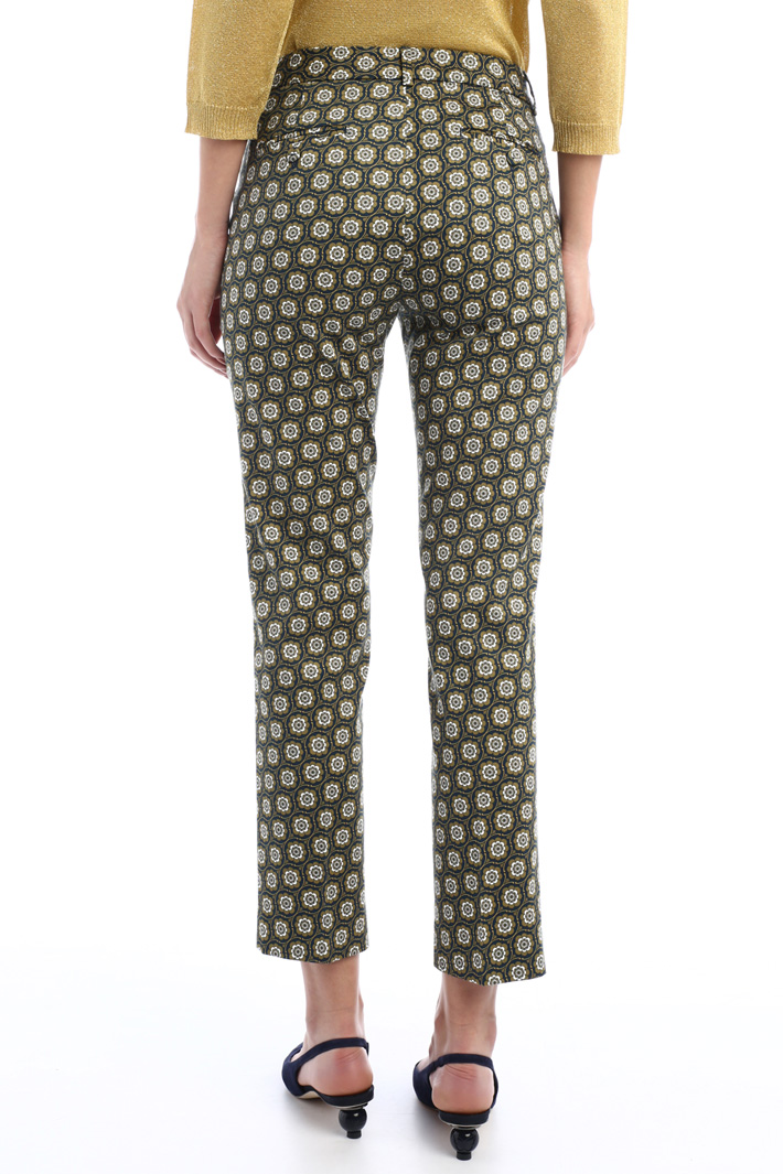 Pantaloni in raso di cotone - BLU SENAPE - Fashion Market - 2