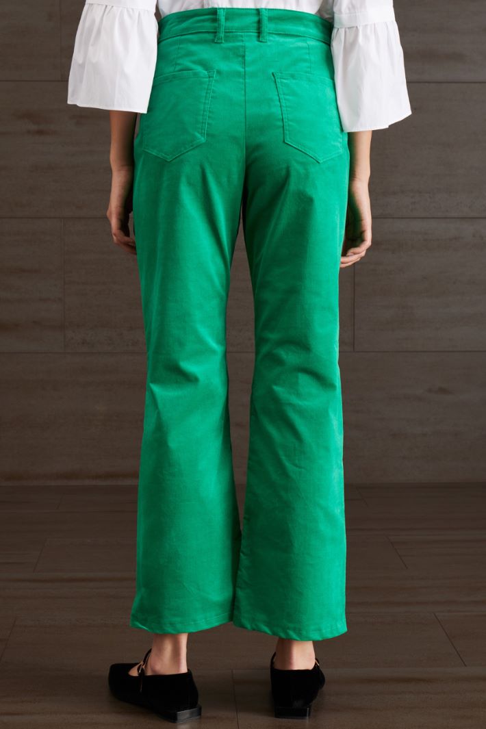 Pantaloni flare in velluto - VERDE PRATO - Fashion Market - 4