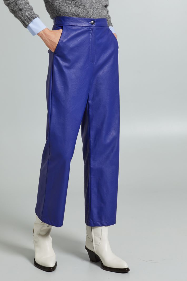Pantaloni in jersey spalmato - VIOLA - Fashion Market - 2