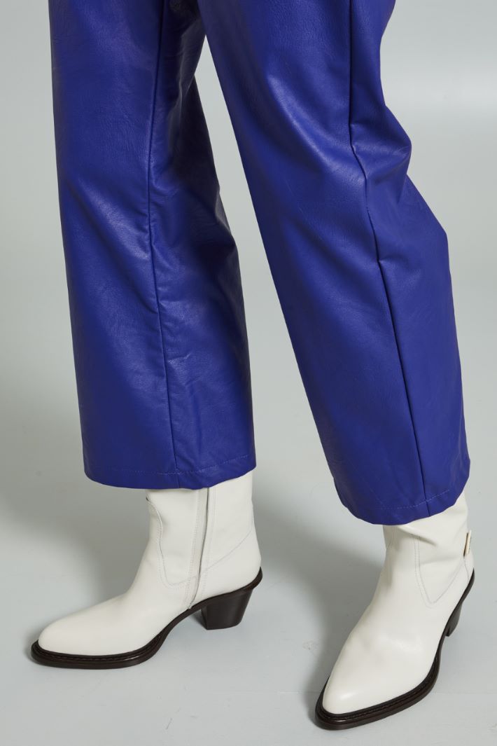 Pantaloni in jersey spalmato - VIOLA - Fashion Market - 3