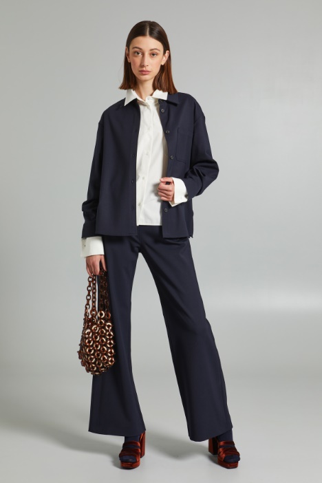 Pantaloni in gabardina di misto lana - Fashion Market
