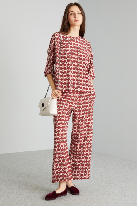 Pantaloni cropped in seta - Fashion Market