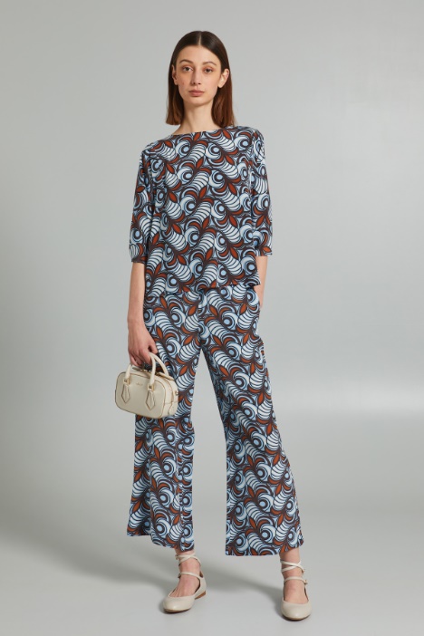 Pantaloni cropped in seta - Fashion Market