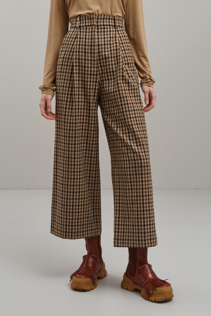 Pantaloni in lana e cotone - CAMMELLO AVORIO BEIGE - Fashion Market - 2