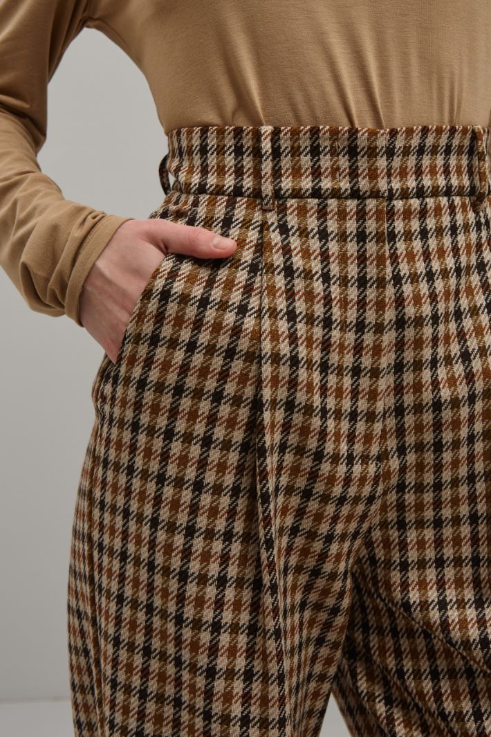 Pantaloni in lana e cotone - CAMMELLO AVORIO BEIGE - Fashion Market - 3