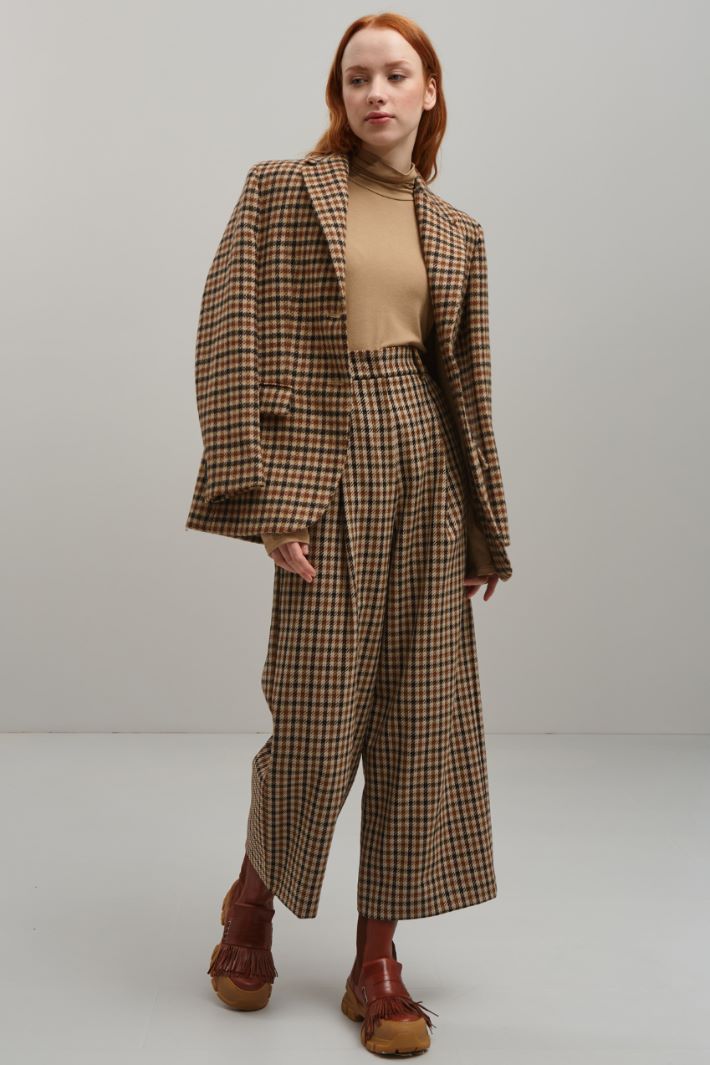 Pantaloni in lana e cotone - CAMMELLO AVORIO BEIGE - Fashion Market