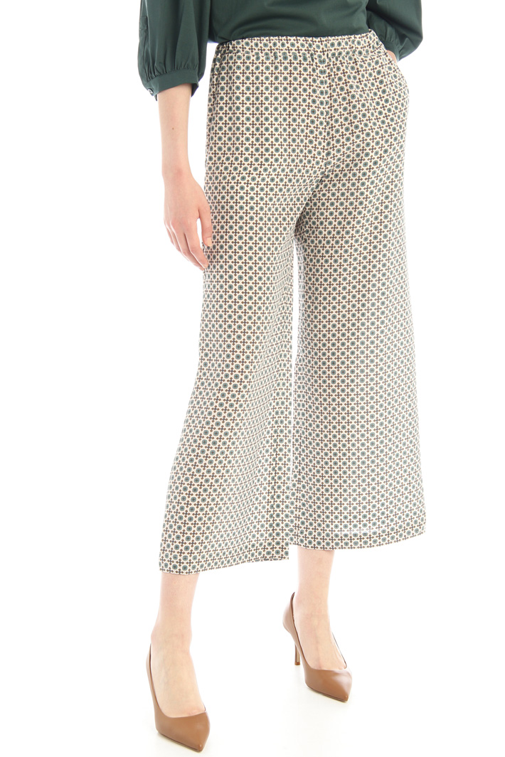 Pantaloni in crêpe de chine - BIANCO PETROLIO - Fashion Market - 4