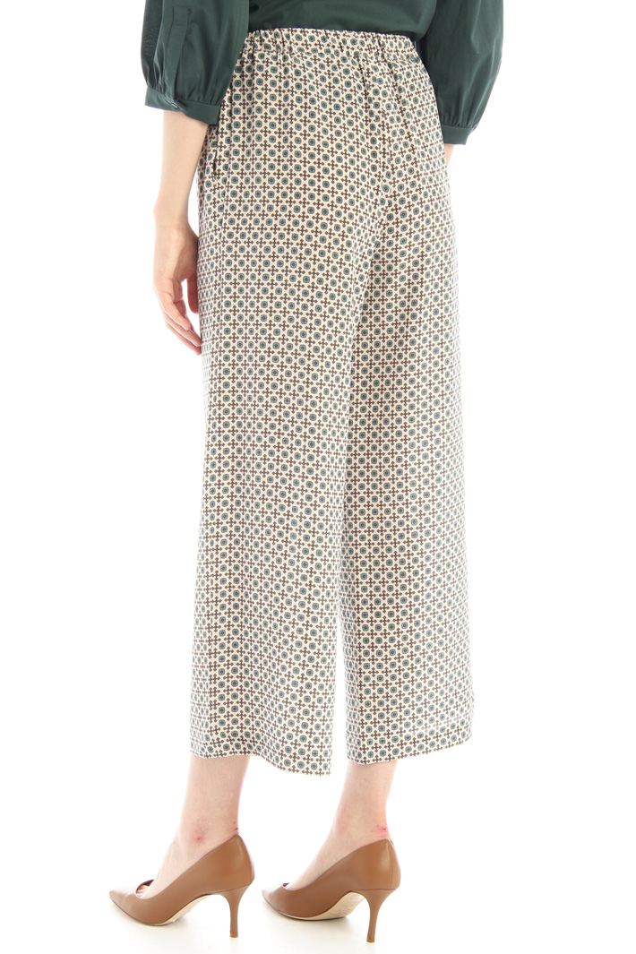 Pantaloni in crêpe de chine - BIANCO PETROLIO - Fashion Market - 2
