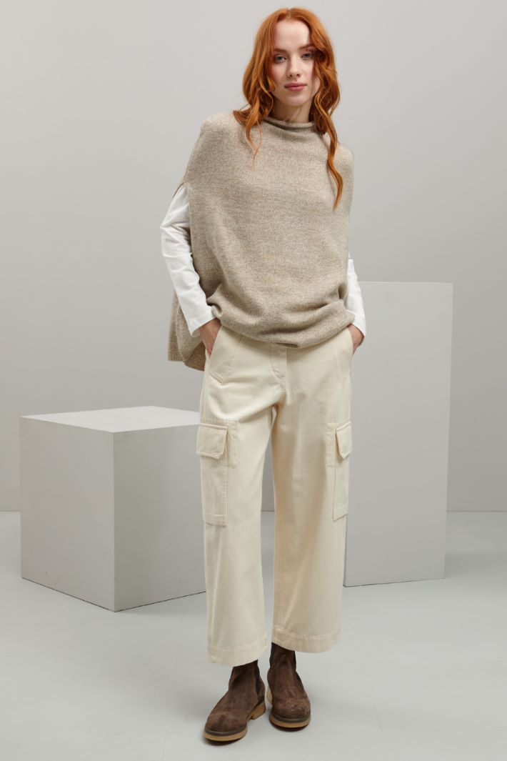 Pantaloni in puro cotone - ECRU - Fashion Market