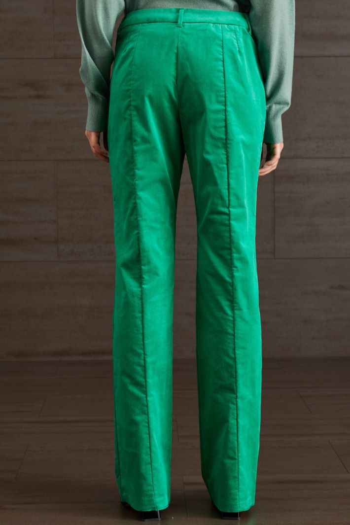 Pantaloni in velluto di cotone - VERDE SMERALDO - Fashion Market - 4