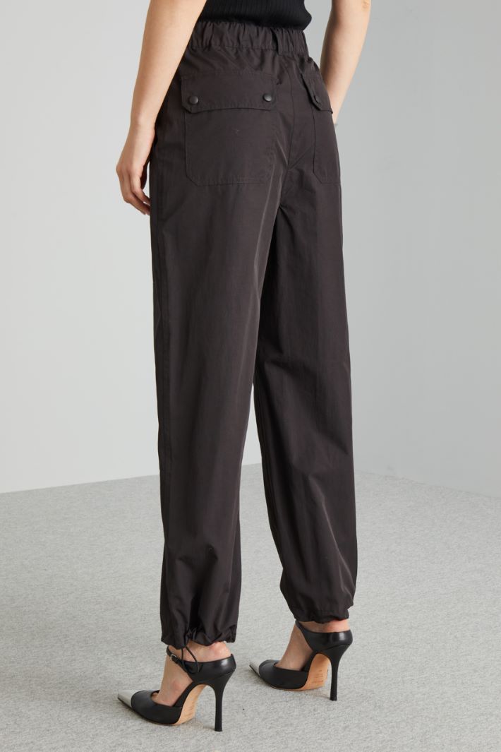 Pantaloni in tela tecnica - NERO - Fashion Market - 4