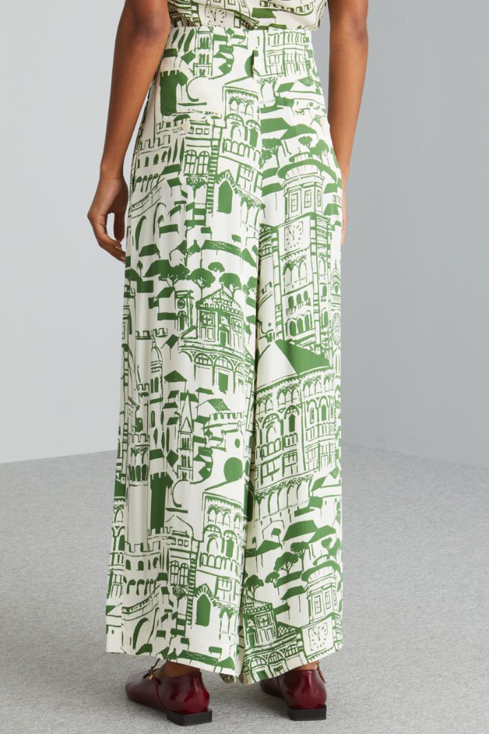 Pantaloni ampi in sablé - PISTACCHIO LATTE - Fashion Market - 4