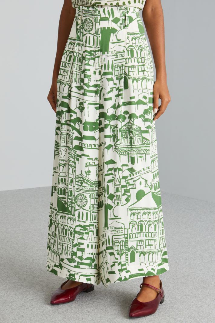 Pantaloni ampi in sablé - PISTACCHIO LATTE - Fashion Market - 2