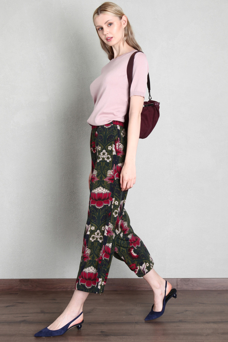 Pantaloni cropped in crêpe - Fashion Market