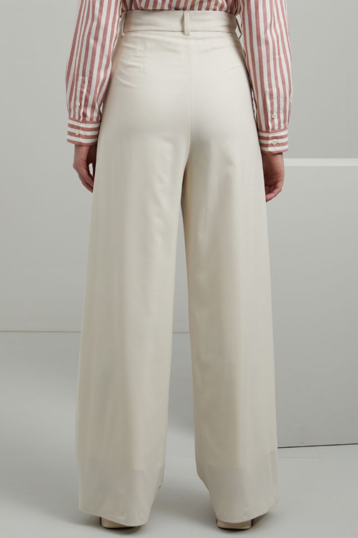 Pantaloni in pura lana - ECRU - Fashion Market - 4