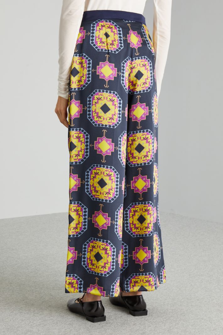 Pantaloni morbidi in twill - BLU VIOLA GIALLO - Fashion Market - 4
