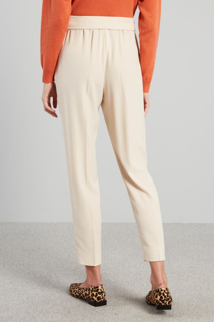 Pantaloni carrot con fusciacca - AVORIO - Fashion Market - 4