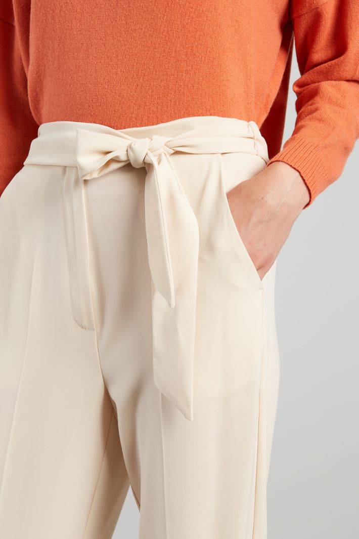 Pantaloni carrot con fusciacca - AVORIO - Fashion Market - 3