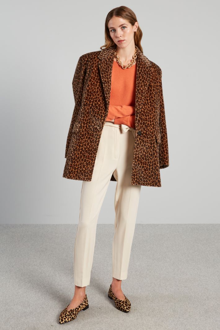 Pantaloni carrot con fusciacca - AVORIO - Fashion Market