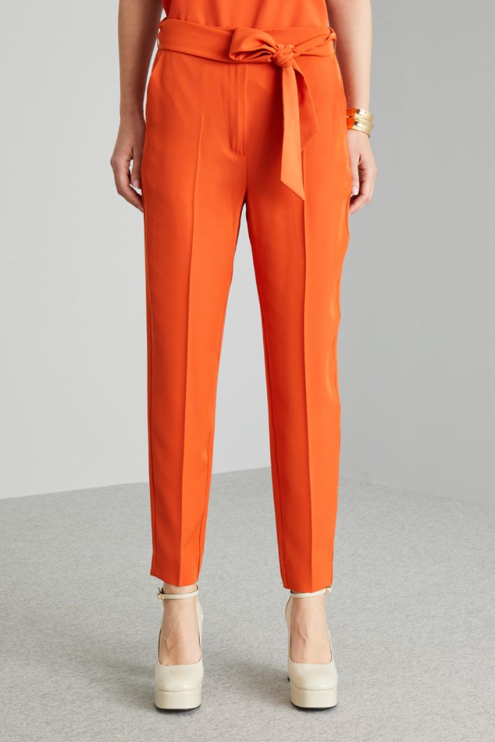Pantaloni carrot con fusciacca - ARANCIONE - Fashion Market - 2