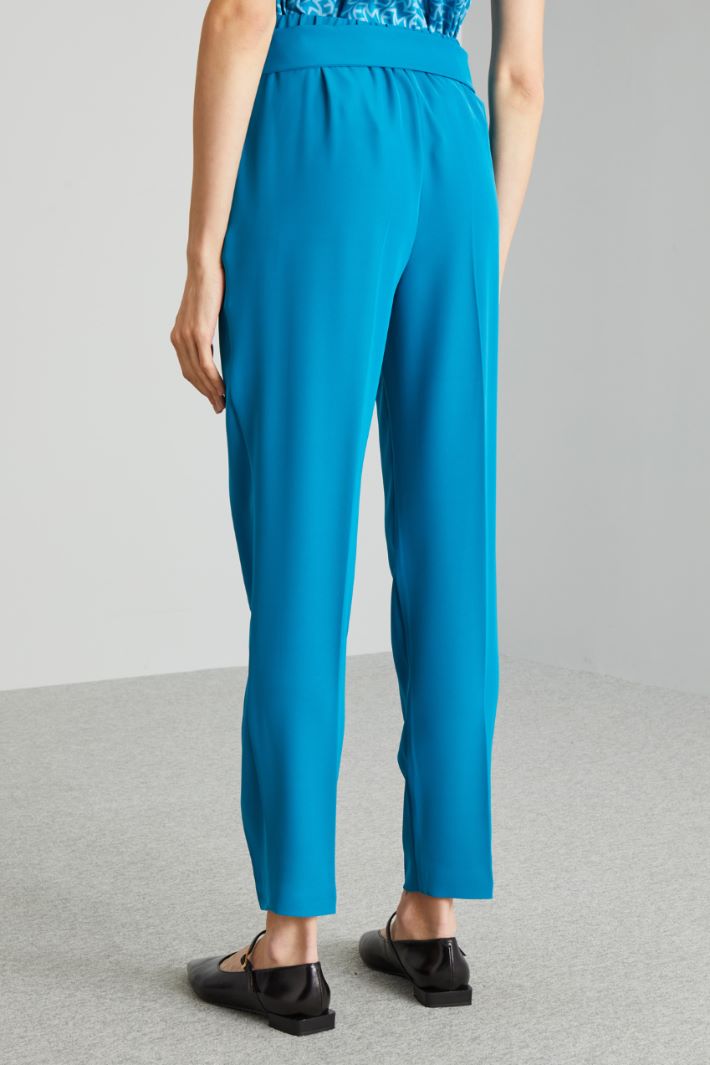 Pantaloni carrot con fusciacca - TURCHESE - Fashion Market - 4