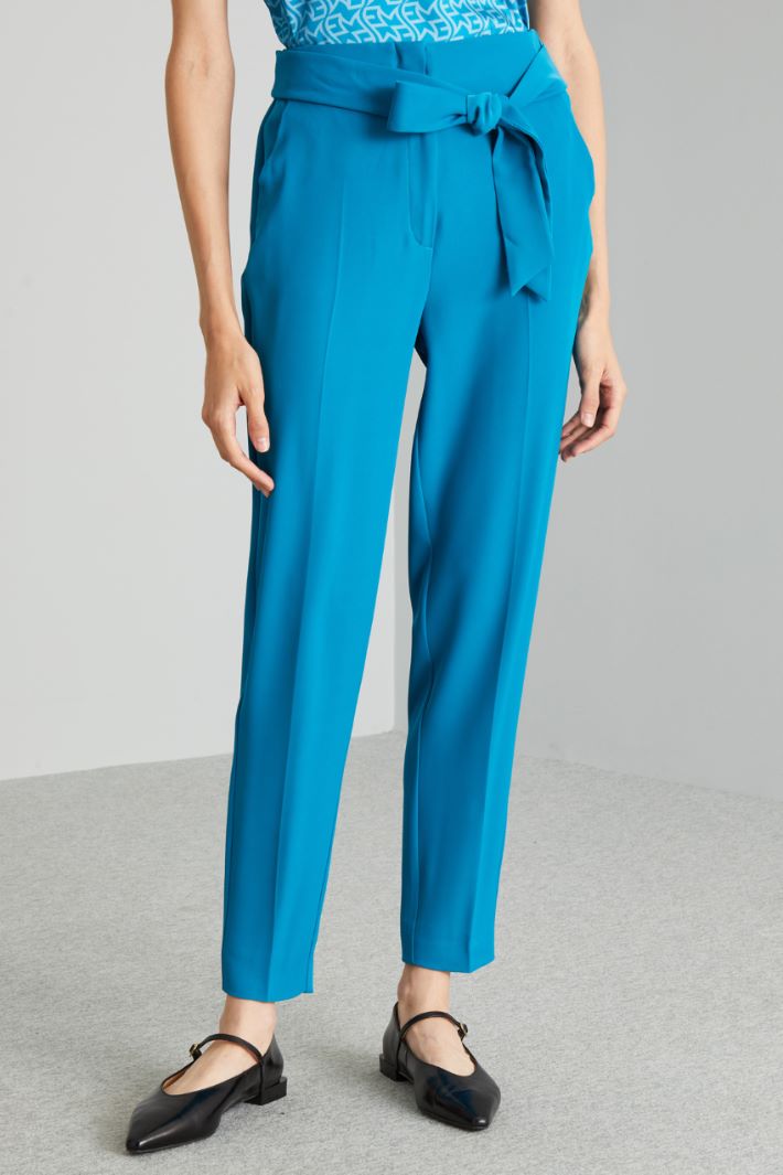 Pantaloni carrot con fusciacca - TURCHESE - Fashion Market - 2