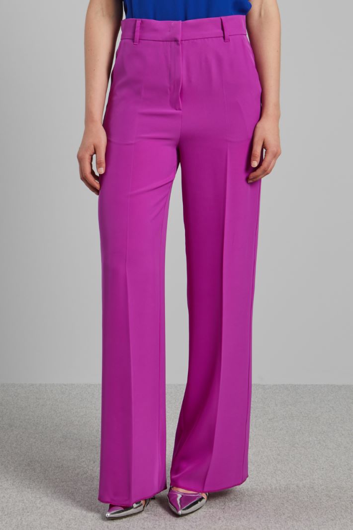 Pantaloni in cady stretch - CICLAMINO - Fashion Market - 2