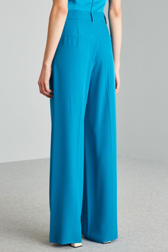 Pantaloni in cady stretch - TURCHESE - Fashion Market - 4