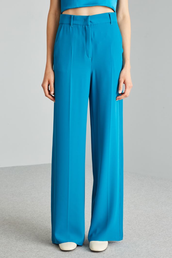 Pantaloni in cady stretch - TURCHESE - Fashion Market - 2