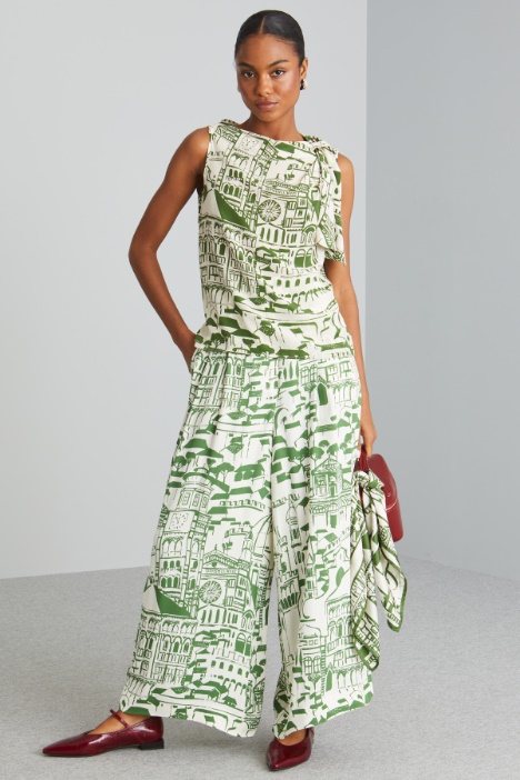 Top in seta stampata - Fashion Market