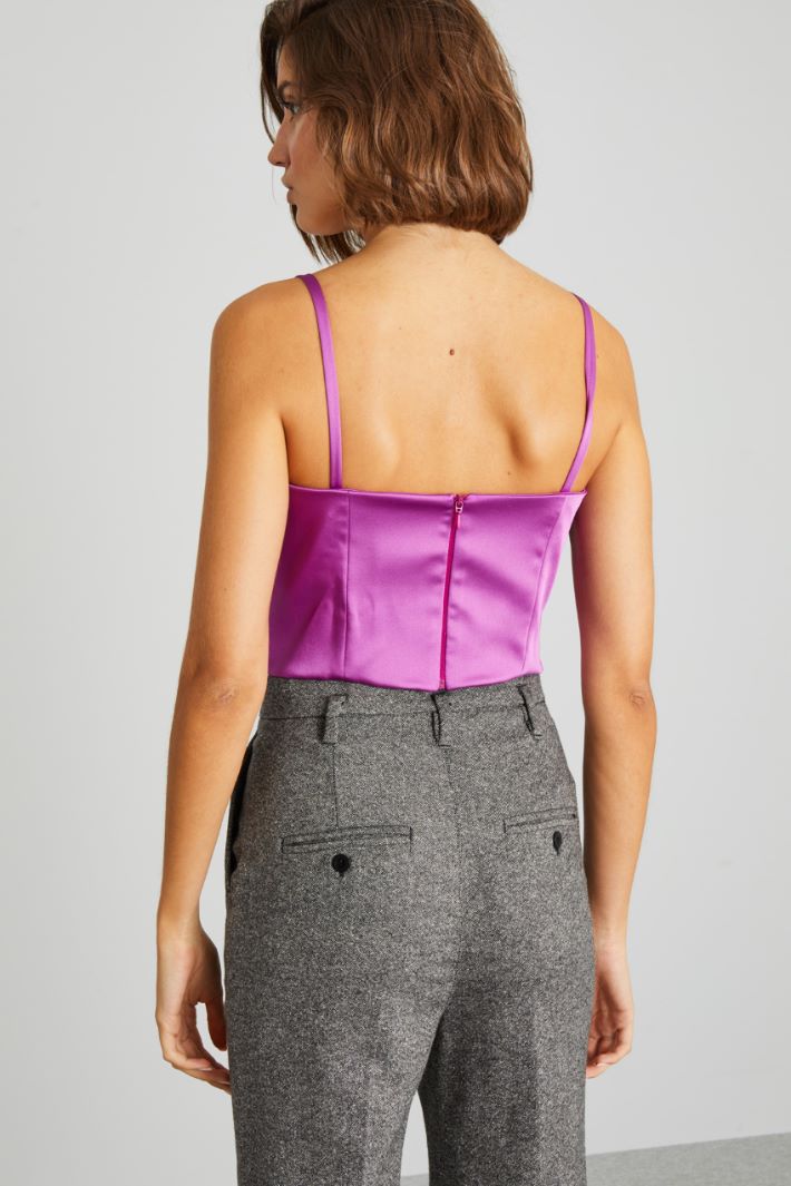 Top bustier in raso - CICLAMINO - Fashion Market - 4